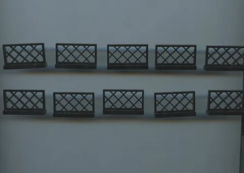 LEGO x 10 Black Fence 1 x 4 x 2 Lattice 3185