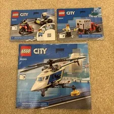 Lego City 60243 Police Helicopter Chase Toy Set 3 Instruction Manual Booklets