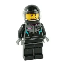LEGO® City  Race Car Driver Male Minifigure™ Black Helmet cty1712