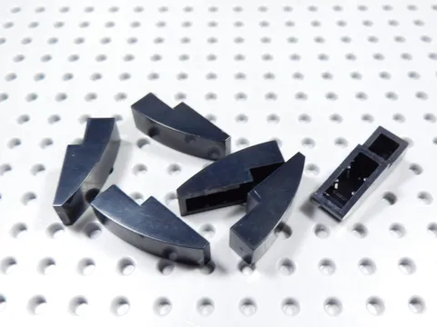 LEGO Lot of 6 Black 3x1 Curved Slopes No Stud BH