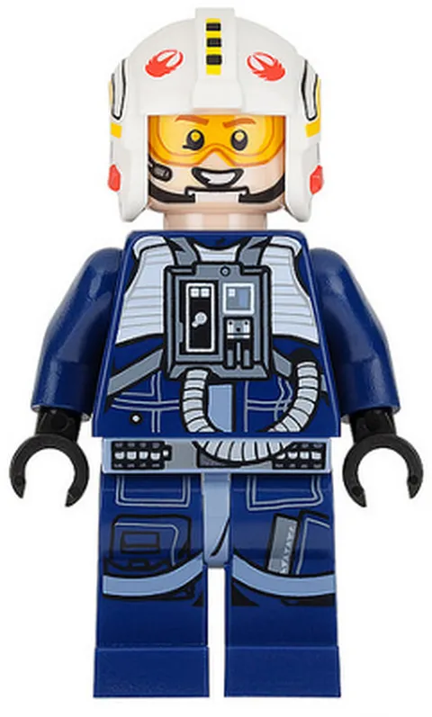 LEGO [No Color/Any Color] Rebel Pilot Y-wing (Dark Blue Jumpsuit) sw0801 Used Ge