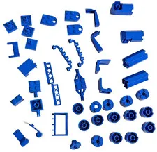 LEGO Blue Specialty Parts Lot - Round Bricks, Engine Parts, Trusses, Hinges MOCT