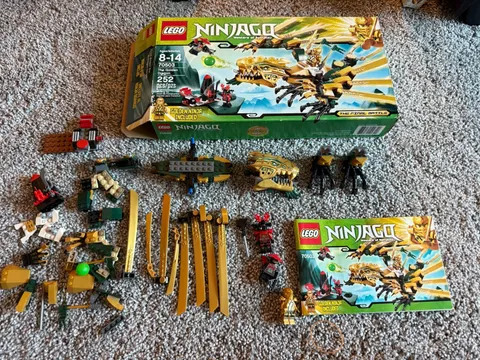 LEGO Ninjago 70503 The Golden Dragon Rare Retired W/ Minifigures, Box, & Manual