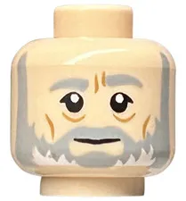 LEGO Light Nougat Minifigure, Head Light Bluish Gray and White Beard and Eyebrow