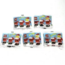 Vintage LEGO Santa Figure 19 Pieces 1986 NEW IN PACKAGE 1555 Set of 5 Sealed