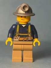 LEGO City Minifig cty0311 - Male Miner - Deep Scratches on Torso/No Cracks