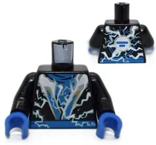 LEGO Black Minifigure Torso Ninja Robe Blue Belt Ninjago Jay Spinjitzu 6213606