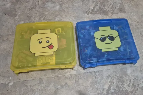 8 Lbs Genuine LEGO Bulk Lot w/ 2 Official LEGO Storage Cases Bricks Parts