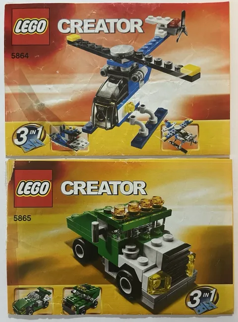 LEGO® CREATOR Mini Dump Truck Helicopter 2009 Instruction Manuals 5865 5864