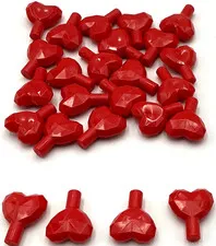 Lego 25 New Red Rock 1 x 1 Jewels Heart Shaped Parts