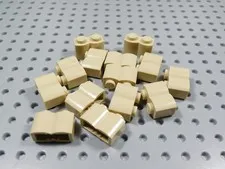 LEGO Lot of 14 Tan 1x2 Modified Log Bricks BC