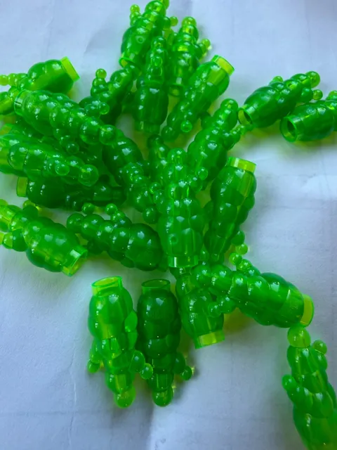 LEGO- NEW-5533-TRANS BRIGHT GREEN-COLUMN OF BUBBLES-5 PIECES