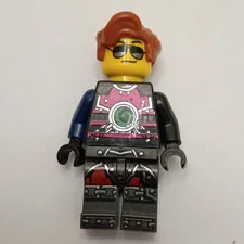 LEGO Plastic Minifigure w/ Red Hair, Sunglasses & Black Outfit