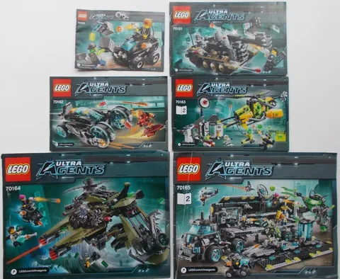6 Lego Ultra Agents Manuals 70160-70161-70162-70163-70164-70165  Manuals Only