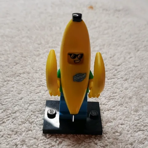 LEGO Minifigures Banana Guy Minifigure w/ Banana Costume & Black Display Stand