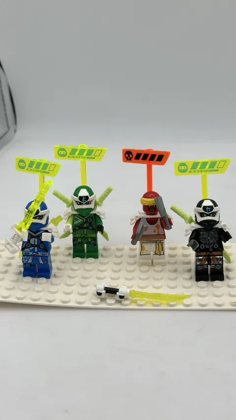 LEGO Ninjago Prime Empire Minifigure Lot Digi Lloyd Jay Cole Health Bars Weapons