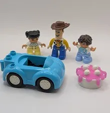Lego Duplo Lot Of 5 Toy Story Woody Blue Car Pink Cake Boy Girl