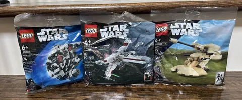 Lego Star Wars Polybag Lot 30680 AAT, 30708 Millennium Falcon, 30654 X-Wing