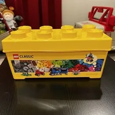 LEGO Storage Brick Case 8 Stud Yellow Container Plastic 2015 Bin Box EMPTY 10696