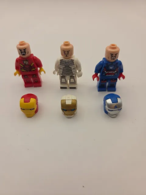 LEGO Iron Man Minifigure Lot *RARE!* MK39, Iron Patriot And Flash Ironman