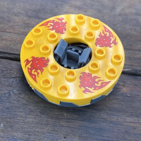  Lego Ninjago Orange Flames & Lion Head Kai ZX Silver Spinner Bright Light