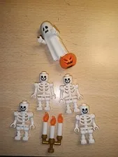 LEGO Halloween Skeleton's Lot of 4 Minifigures  And one Ghost  