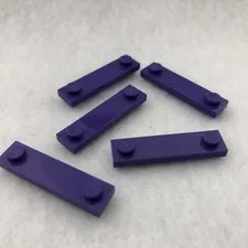 LEGO 41740 Dark Purple Plate, Modified 1 x 4 with 2 Studs with Groove (x5)