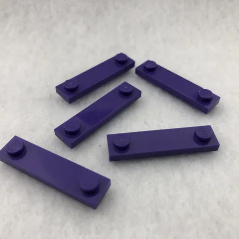 LEGO 41740 Dark Purple Plate, Modified 1 x 4 with 2 Studs with Groove (x5)