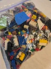 bulk bag of assorted LEGO parts and pieces.
