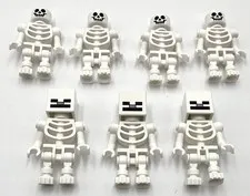 Lego 7 New White Skelleton Minecraft Skulls Minifigures