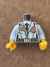LEGO Minifigure Torso Police Uniform Blue Body Belt Radio Badge Tie Jacket
