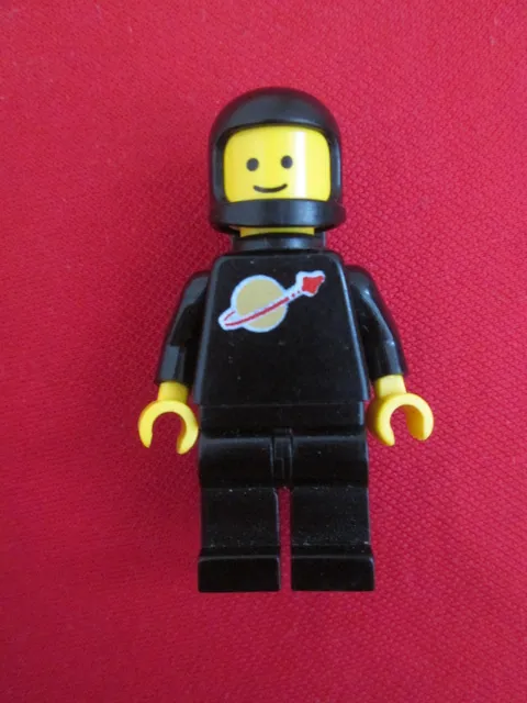 Vintage Lego Black Spaceman Minifigure w/ Helmet & Airtank