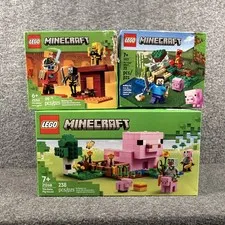 LEGO Minecraft Lot 21177 21266 21268 Factory Sealed NIB Creeper Nether Pig