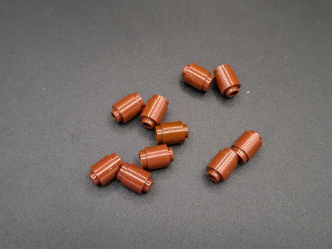 LEGO - 10x - Brick - Round Brick - 1x1 - Brown - Brown - 3062