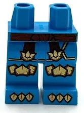Lego New Minifig Pants Dark Azure Legs w/ Dark Red Sash Gold Hems Part