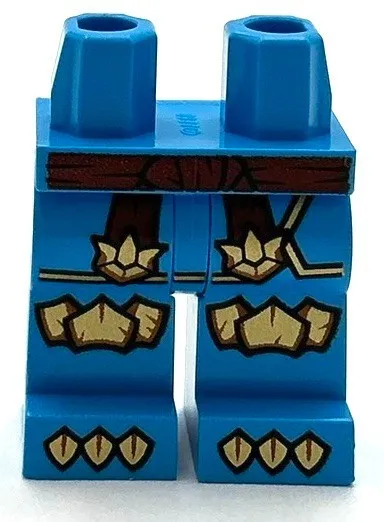 Lego New Minifig Pants Dark Azure Legs w/ Dark Red Sash Gold Hems Part