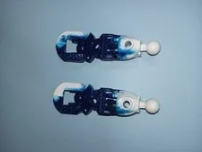 2 pieces Lego 53548pb01 Dark Blue and White Marbled Bionicle Leg Lower Section