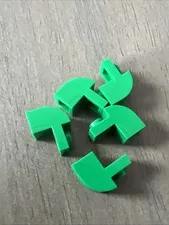 LEGO 6091 Green Slope, Curved 2 x 1 x 1 1/3 with Recessed Stud 5 Pieces