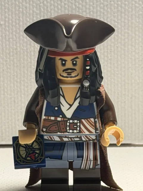 LEGO Pirates of the Caribbean Captain Jack Sparrow Minifigure w/ Custom Cape
