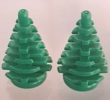 Lego 2435 Small Green Tree, Pine, 2X2X4, 2 Pieces