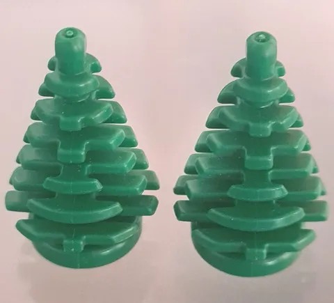 Lego 2435 Small Green Tree, Pine, 2X2X4, 2 Pieces