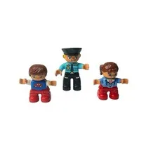 Authentic Lego Duplo Police Officer Cop & 2 Kids Boy And Girl Figures Lot of 3