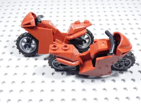 LEGO Lot of 2 Dark Red Motorcycle Vehicle Minifig BU