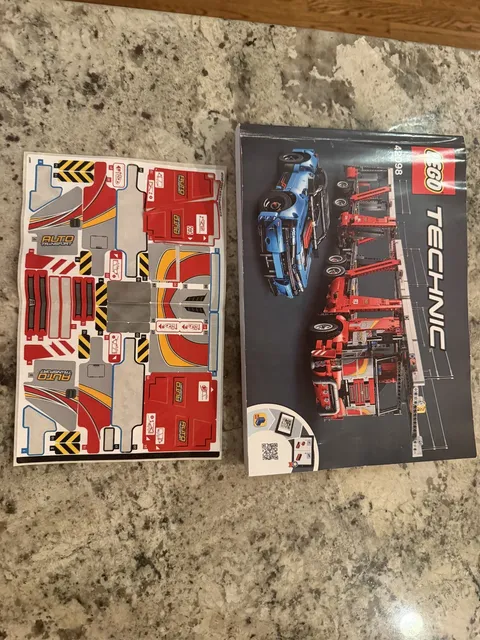 LEGO 42098 Car Transporter Sticker Sheet ( MOST OF THEM) & Instruction Manual