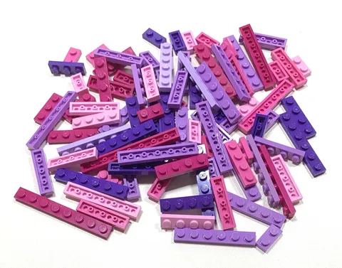 Lego Pink PLATES 1x'S ONLY 100pc Lot 1x10 1x8 1x6 1x4 1x3 1x2 Building Vehicles