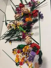 LEGO Flower Bouquet Bulk Lot Mixed Parts Flowers Plants Stems Multicolor
