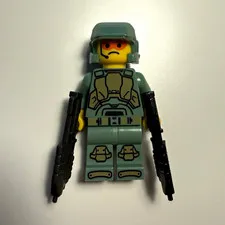 Brick Tactical Sand Green Space Marine Custom LEGO Minifigure