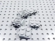 LEGO Lot of 5 Light Bluish Gray 2x2 Plates w/ 2 End Studs BB