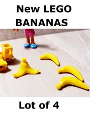 New LEGO Bananas Peel Lot of 4 Peeled Accident Zone Grocery Store Fruit Veggie