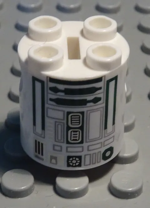 Lego Brick Round 2x2x2 White With Decor Star Wars